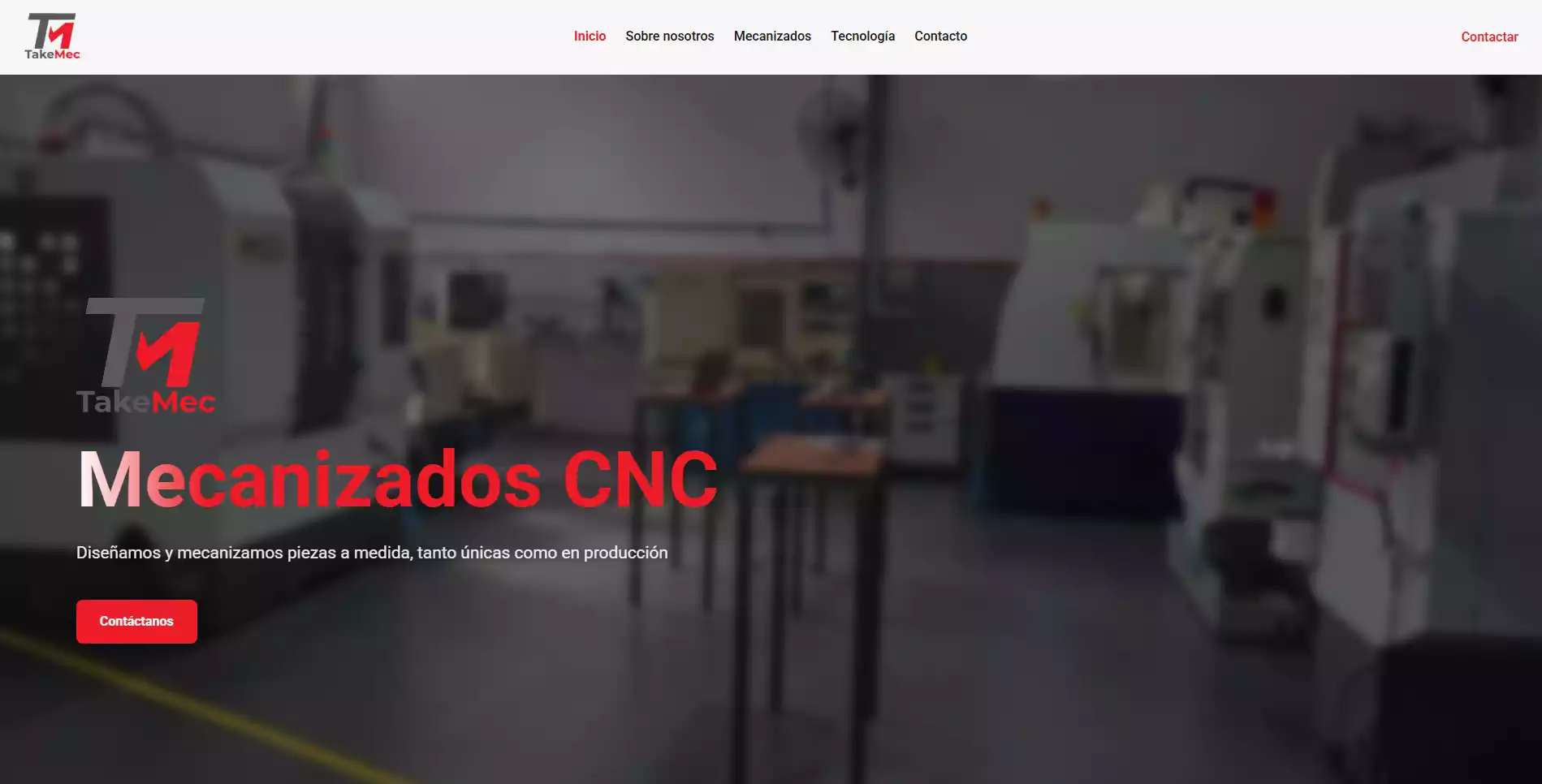 Pagina institucional para empresa TakeMec Mecanizados CNC